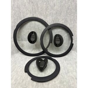 T-Fal Butterfly Glass Pot Pan Lids Set 3 Sizes Black Handle Replacement Cookware